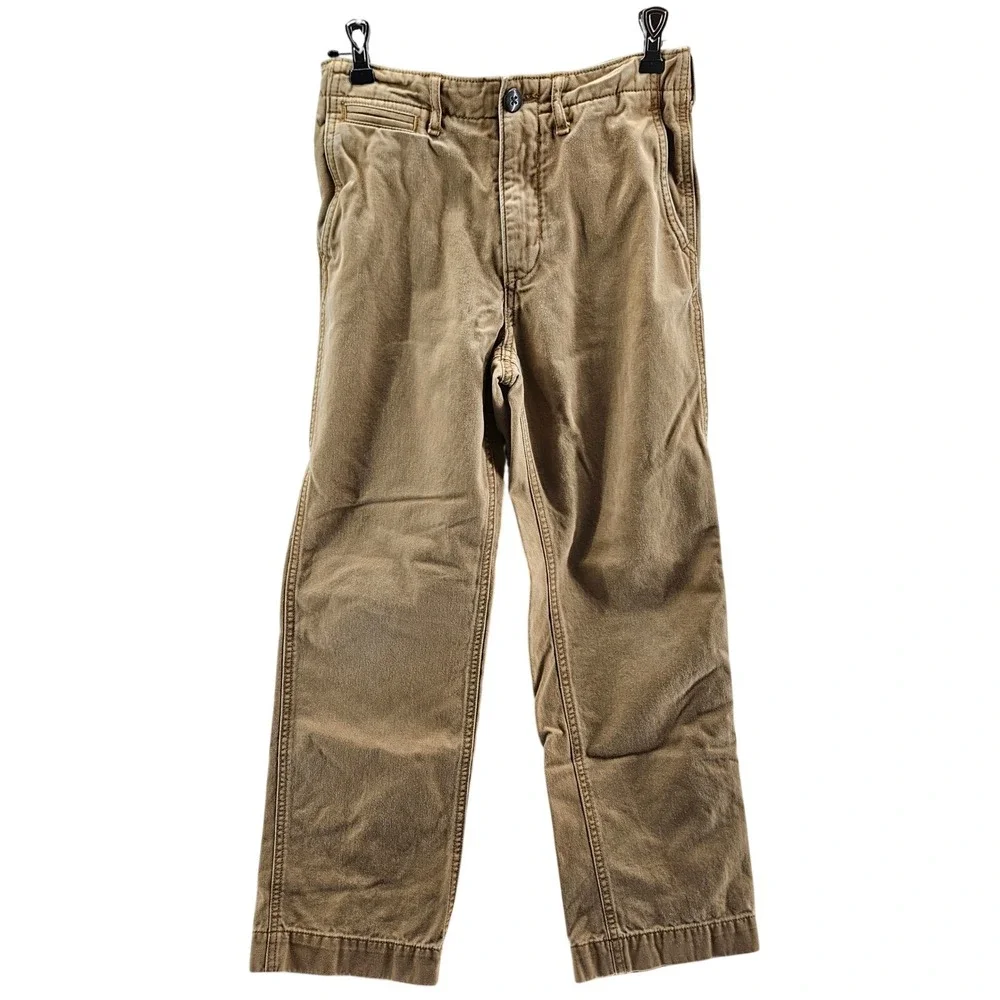 Gap Kids Khaki Chino Pants Straight Leg Elastic Waist Adjustable Size 12